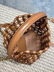 YSL | Le 5 A 7 Beaded Wood Hobo Bag Brown - 5