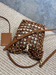 YSL | Le 5 A 7 Beaded Wood Hobo Bag Brown - 4