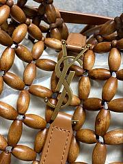 YSL | Le 5 A 7 Beaded Wood Hobo Bag Brown - 3