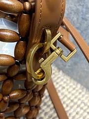 YSL | Le 5 A 7 Beaded Wood Hobo Bag Brown - 2