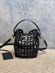 YSL | Le 5 A 7 Beaded Wood Hobo Bag Black - 1