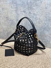 YSL | Le 5 A 7 Beaded Wood Hobo Bag Black - 4