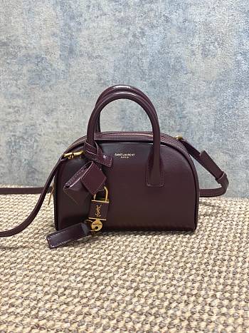 YSL | Burgundy Mini SAC DE JOUR boston in BOX SAINT LAURENT