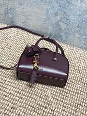 YSL | Burgundy Mini SAC DE JOUR boston in BOX SAINT LAURENT - 2