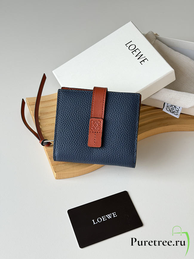 LOEWE | Leather Vertical Wallet Dark Blue - 1