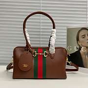 GUCCI | 28 Borsetto boston bag chestnut leather - 1