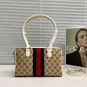 GUCCI | 28 Borsetto boston bag sand and white GG canvas - 4