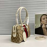 GUCCI | 28 Borsetto boston bag sand and white GG canvas - 3