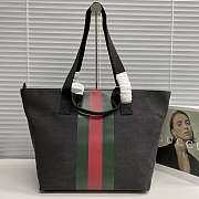 GUCCI | Positano medium tote bag Black washed-effect canvas - 3