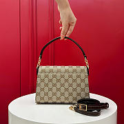 GUCCI | Horsebit Duomo small top handle bag sand and brown GG canvas - 5