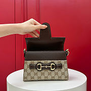 GUCCI | Horsebit Duomo small top handle bag sand and brown GG canvas - 3