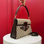 GUCCI | Horsebit Duomo medium top handle bag sand and brown GG canvas - 5