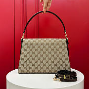 GUCCI | Horsebit Duomo medium top handle bag sand and brown GG canvas - 3