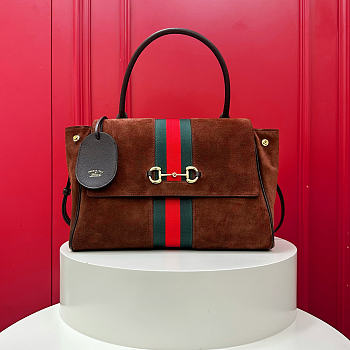 GUCCI | Paparazzo medium top handle bag dark brown