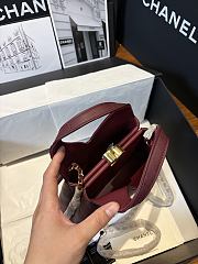 CHANEL | Calfskin Chic Lady Small Shopping Tote In Burgundy - 6