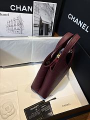 CHANEL | Calfskin Chic Lady Small Shopping Tote In Burgundy - 4