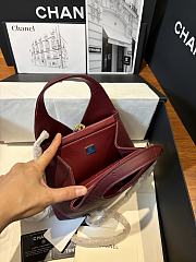CHANEL | Calfskin Chic Lady Small Shopping Tote In Burgundy - 5
