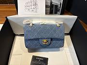 CHANEL | Blue Quilted Denim Mini Classic Flap Bag  - 1