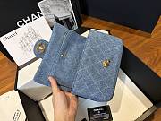 CHANEL | Blue Quilted Denim Mini Classic Flap Bag  - 5