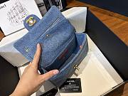 CHANEL | Blue Quilted Denim Mini Classic Flap Bag  - 3