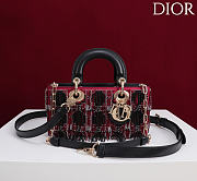 DIOR | Lady D-Joy Small Embroidered with Tassels Black-Pink - 1