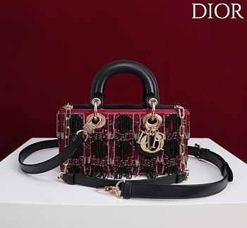 DIOR | Lady D-Joy Small Embroidered with Tassels Black-Pink