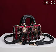 DIOR | Lady D-Joy Small Embroidered with Tassels Black-Pink - 5