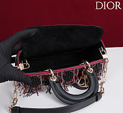 DIOR | Lady D-Joy Small Embroidered with Tassels Black-Pink - 4