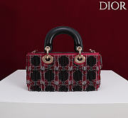 DIOR | Lady D-Joy Small Embroidered with Tassels Black-Pink - 3