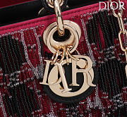 DIOR | Lady D-Joy Small Embroidered with Tassels Black-Pink - 2