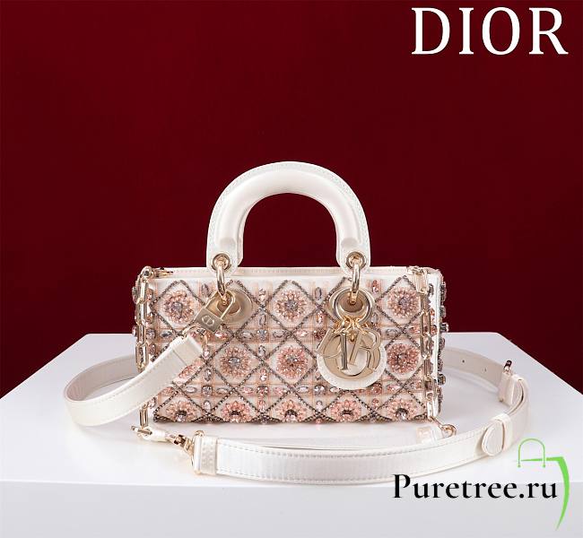 DIOR | Lady D-Joy Small Embroidered with Tassels Light Pink - 1