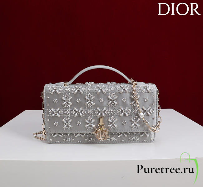 DIOR | Miss Embroidered Gray with Gray Bow - 1