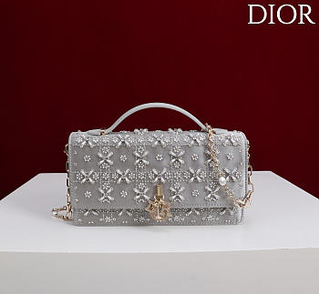 DIOR | Miss Embroidered Gray with Gray Bow