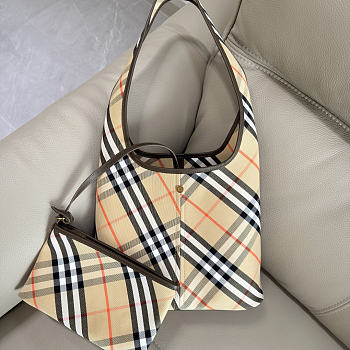 BURBERRY | Small Check Twill Shoulder Bag In Beige