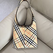 BURBERRY | Small Check Twill Shoulder Bag In Beige - 4