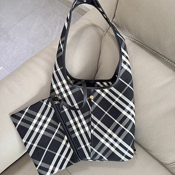 BURBERRY | Small Check Twill Shoulder Bag In Black