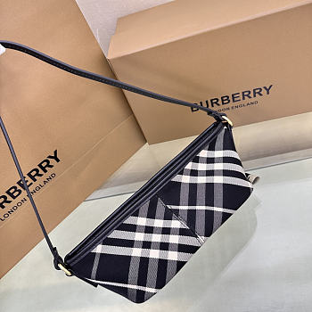 BURBERRY | Mini Check Shoulder Bag in Cotton Twill Black