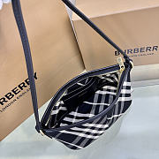 BURBERRY | Mini Check Shoulder Bag in Cotton Twill Black - 5