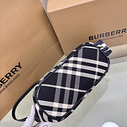 BURBERRY | Mini Check Shoulder Bag in Cotton Twill Black - 4