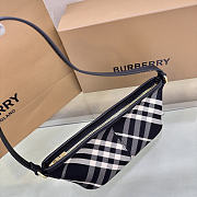 BURBERRY | Mini Check Shoulder Bag in Cotton Twill Black - 3