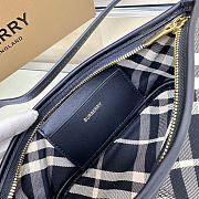 BURBERRY | Mini Check Shoulder Bag in Cotton Twill Black - 2