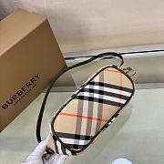 BURBERRY | Mini Check Shoulder Bag in Cotton Twill Beige - 4