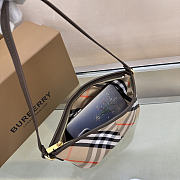 BURBERRY | Mini Check Shoulder Bag in Cotton Twill Beige - 3