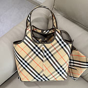 BURBERRY | Check Tote Bag In Beige - 1