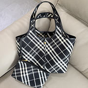 BURBERRY | Check Tote Bag In Black - 5