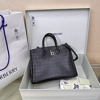 BURBERRY | Medium Rocking Horse Tote Bag in Croc-embossed Leather 