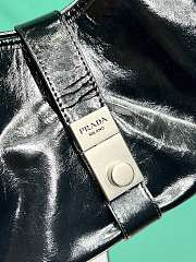 PRADA | Glossy Calfskin Medium Tote Bag Black  - 5