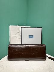 PRADA | Glossy Calfskin Medium Tote Bag Brown - 4