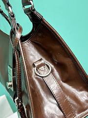 PRADA | Glossy Calfskin Medium Tote Bag Brown - 3