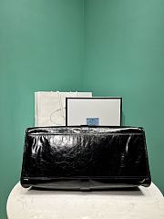 PRADA | Glossy Calfskin Large Tote Bag Black - 5